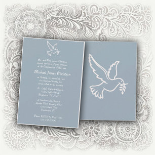Powder Blue Dove Confirmation Invitation