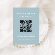Powder Blue Elegant Text | Wedding QR Code