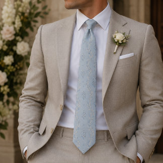Powder Blue French Riviera Heritage Jacquard Neck Tie