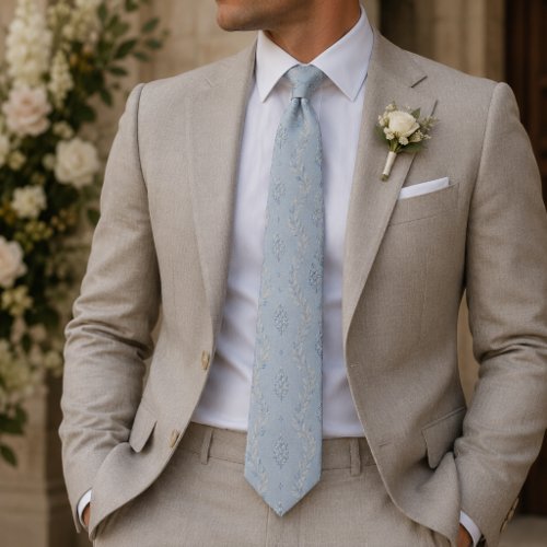 Powder Blue French Riviera Heritage Jacquard Neck Tie