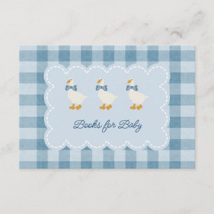 Powder Blue Gingham Goose Books for Baby Enclosure Card