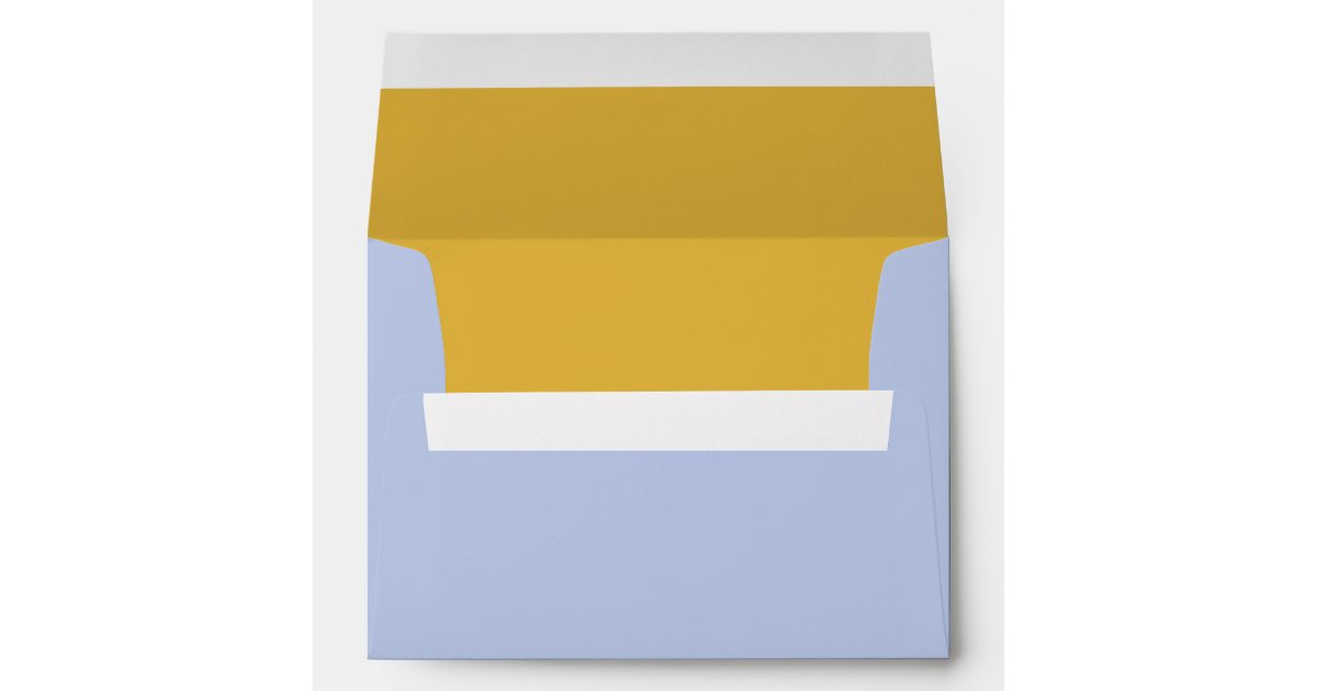 Powder Blue Gold Insert Wedding Envelope | Zazzle