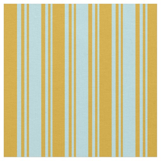 Powder Blue & Goldenrod Lines/Stripes Pattern Fabric