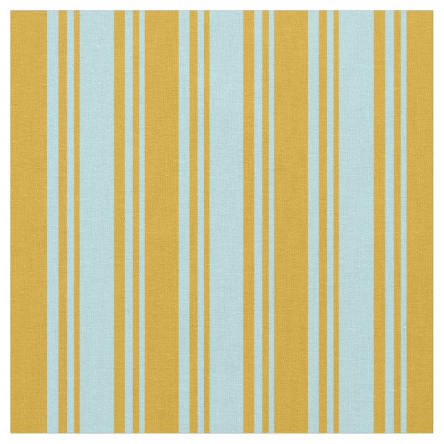 Powder Blue & Goldenrod Lines/Stripes Pattern Fabric (Close Up)