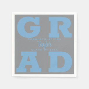 Powder Blue Gray Graduation Napkins