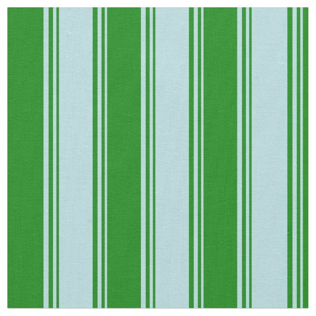 Powder Blue & Green Striped/Lined Pattern Fabric (Close Up)