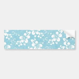 Powder Blue Hibiscus Flower Bumper Sticker