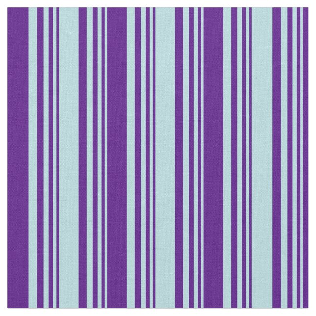 Powder Blue & Indigo Colored Lined Pattern Fabric (Close Up)