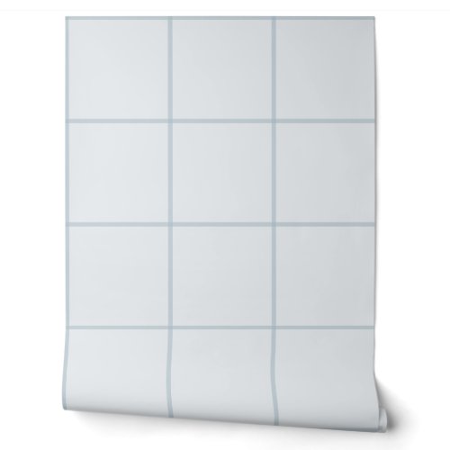 Powder Blue Jumbo Windowpane Check Wallpaper Powder Blue Jumbo Windowpane Check Wallpaper