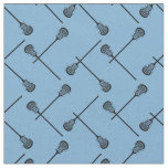 Powder Blue Lacrosse Black Sticks Patterned Fabric