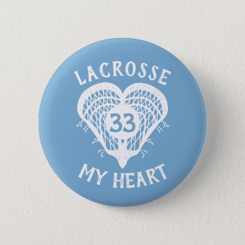 Powder Blue Lacrosse My Heart Button