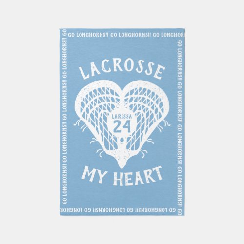 Powder Blue Lacrosse My Heart Rug