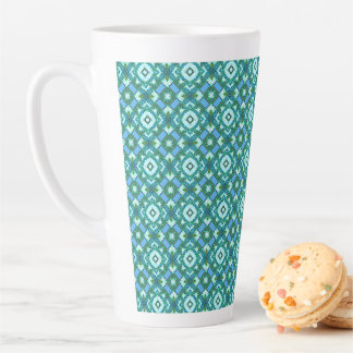 Powder Blue Lattice Latte Mug