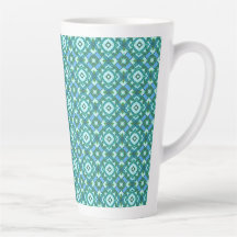 Powder Blue Lattice Latte Mug