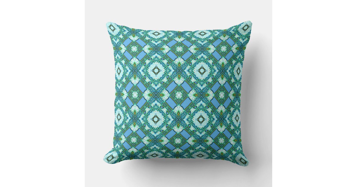 Powder Blue Lattice Throw Pillow Zazzle