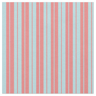 Powder Blue & Light Coral Lines Pattern Fabric