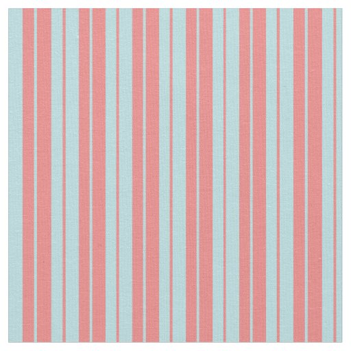 Powder Blue & Light Coral Lines Pattern Fabric