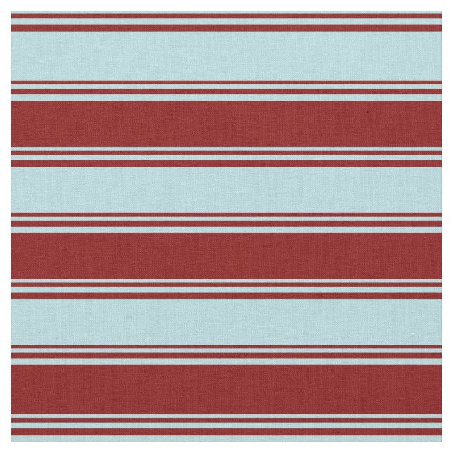 Powder Blue & Maroon Pattern of Stripes Fabric (Close Up)
