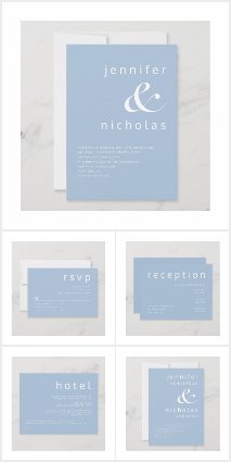 Powder Blue Minimalist Typography Wedding Suite