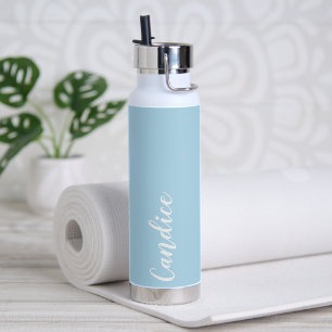 Powder Blue Personalized Wedding Bridesmaid Water Bottle