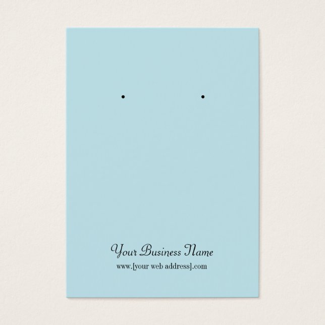 Powder Blue Plain Simple Custom Earring Card (Front)