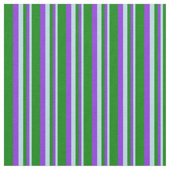 Powder Blue, Purple & Green Colored Lines Fabric (Close Up)