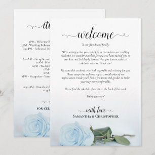 Powder Blue Rose Fancy Wedding Welcome & Itinerary Program