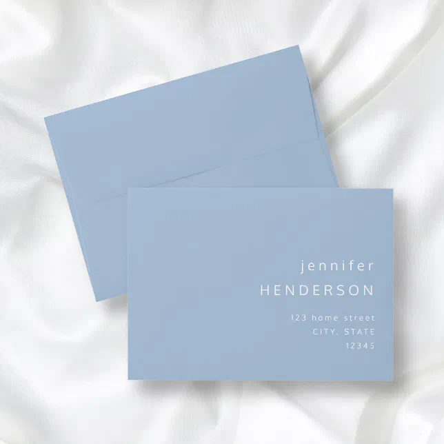Powder Blue Simple Minimalist Typography Envelope | Zazzle