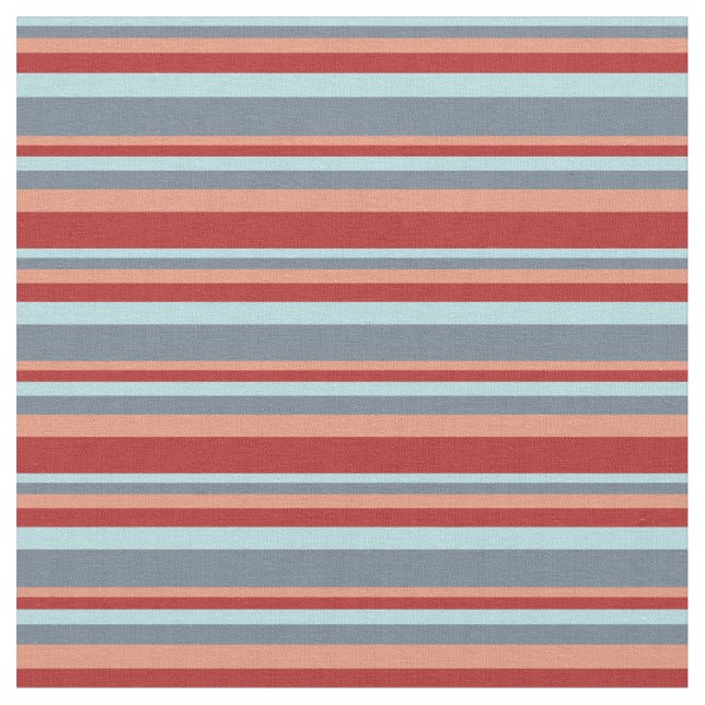 Powder Blue, Slate Gray, Dark Salmon, and Red Fabric (Close Up)