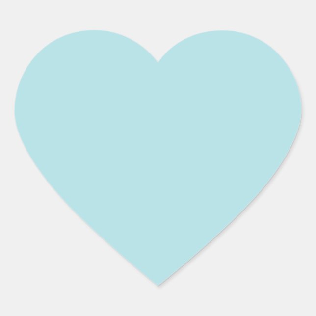 Powder Blue Solid Color Design (B0E0E6) Template Heart Sticker (Front)