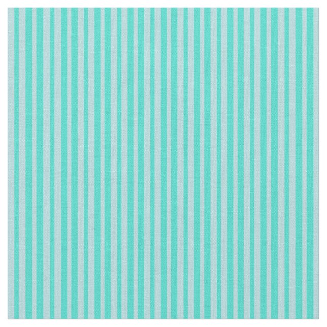 Powder Blue & Turquoise Colored Stripes Fabric (Close Up)