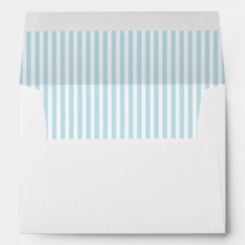 Powder Blue Vertical Stripe Lined Envelope