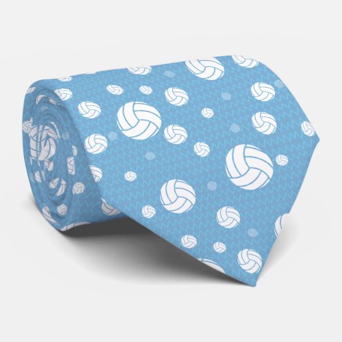 Powder Blue Volleyball Chevron Patterned Neck Tie