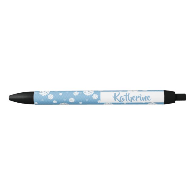 Powder Blue Volleyball Chevron Patterned Pen (Front)