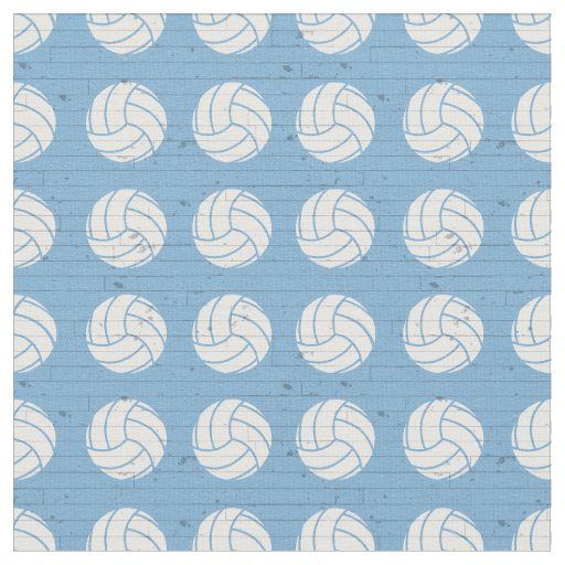 Powder Blue Volleyball Wood Floor Patterned Fabric