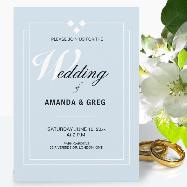 Powder Blue Wedding Invitation (Creator Uploaded)