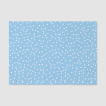 Powder Blue & White Confetti Snow Dots
