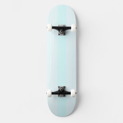 Powder Blue White Cstm Strips Skateboard