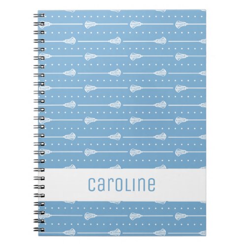 Powder Blue White Sticks and Dotted Lines Pattern Notebook