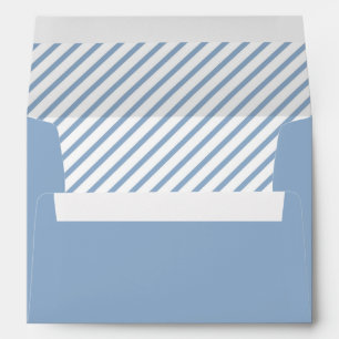 Powder Blue White Striped Pattern Envelope