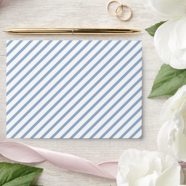 Powder Blue White Stripes Pattern Envelope (Wedding)