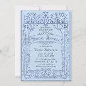 Powder Blue White Vintage Victorian Bridal Shower Invitation (Front)