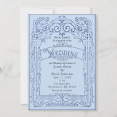 Powder Blue White Vintage Victorian Deco Wedding Invitation (Front)