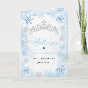 Powder Blue Winter Wonderland Quinceanera Program