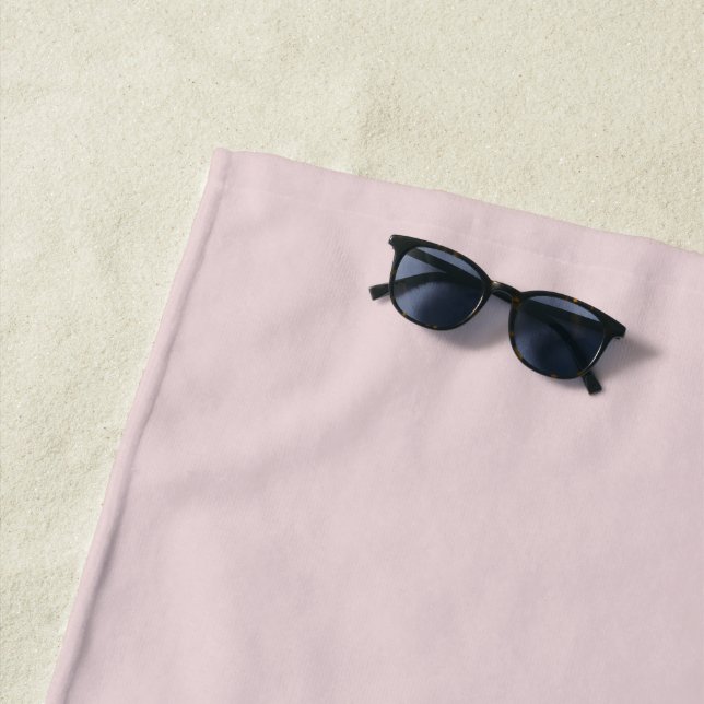 Powder Blush Pink Solid Color Beach Towel (In Situ)