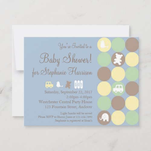 Powder Dots Baby Shower Invitation