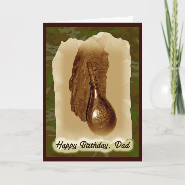 Powder Flask Happy Birthday Dad Card (Front)