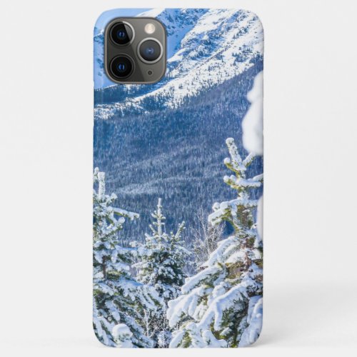 Powder Forest  Blue Snow Cap Mountain iPhone 11 Pro Max Case