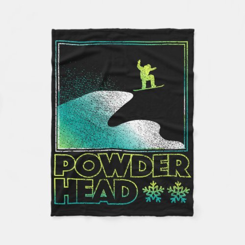 Powder Head Shirt Snowboard Ski Snowboarding Skiin Fleece Blanket