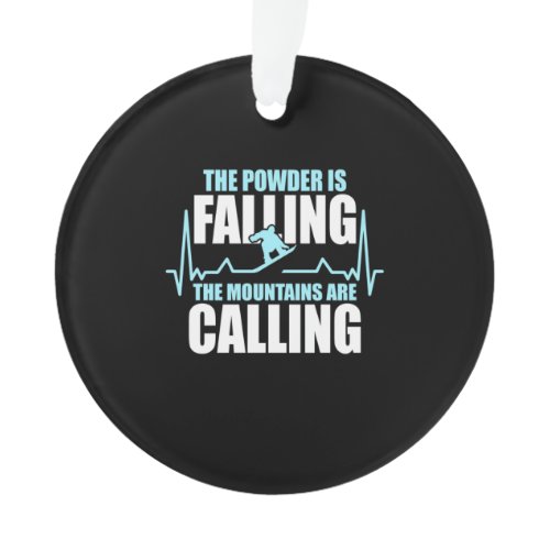 Powder Is Falling Snowboard Ornament